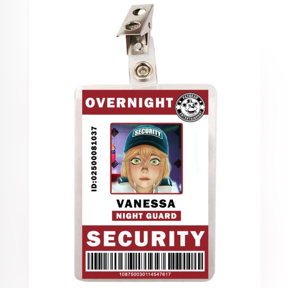 FNAF Five Nights at Freddy's Vanessa Security ID Badge